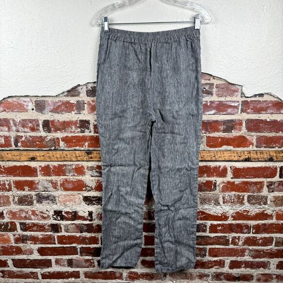Vintage Nannette Keller Pants Size Small Grey Linen Elastic Waist Lagenlook USA - Picture 5 of 5